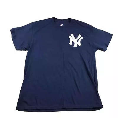 New York Yankees Shirt Mens Large Blue #25 Teixeira Short Sleeves MLB Baseball • $19.34