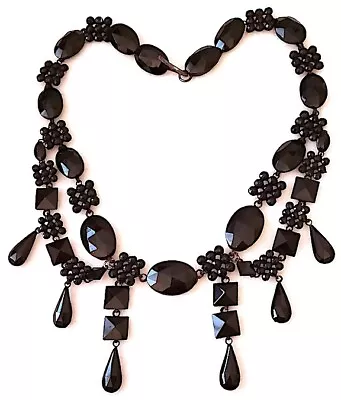 Wonderful Antique Victorian French Jet Mourning Necklace Necklace • $81