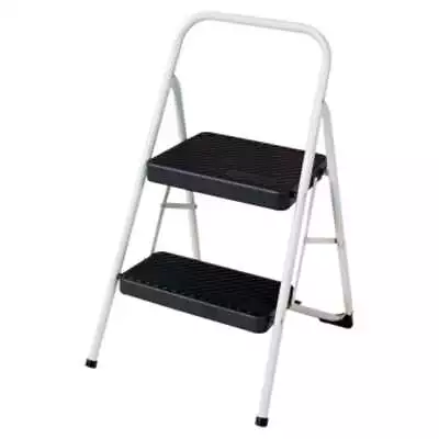 Cosco 2-Step Folding Steel Step Stool 200lbs 17 3/8w X 18d X 28 1/8h Cool Gra • $90.12