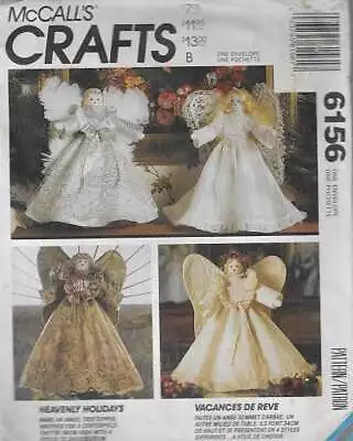 1992 Mccall's Craft Pattern 6156. 13.5  Angel (Treetopper &/Or Centerpiece) .. • $13.97