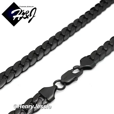 16 -40 MEN Stainless Steel 8mm Black Plated Miami Cuban Curb Chain Necklace*B155 • $19.99