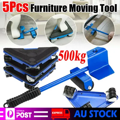 $27.99 • Buy 5PCS Heavy Furniture Lifter Mover 360° Rotation Wheels Moving Kit Slider Pad AU