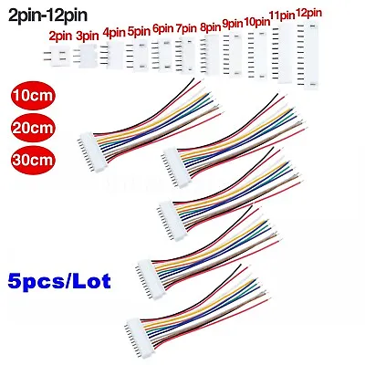 5pcs 2-12Pin JST-XH 2.54mm Singleheaded Wire Cable Connector Set Male Female PCB • $6.19