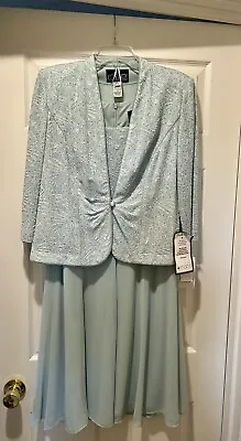 Alex Evenings Mother Of The Bride Groom Jacket Dress Suit Light Green New Tags • $59