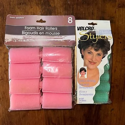 Classic Stylers Rollers Green Pink Foam Hair Styling Perming Body Shine Lot Of 2 • $9.99