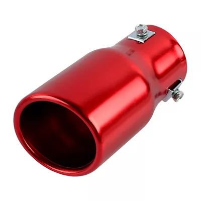 Red Round Shape Car Exhaust Muffler Tip Straight Pipe 63mm 2.5‘’ Inlet • $21.88