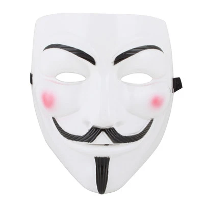 $8.99 • Buy V For Vendetta White Costume Mask Guy Fawkes Anonymous Purge Costume Prop LOT