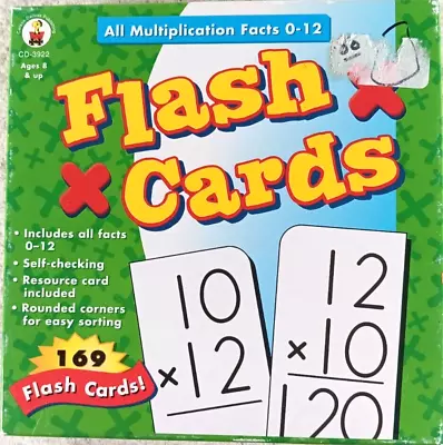 169 Flash Cards All Multiplication Facts 0-12 • $12.82