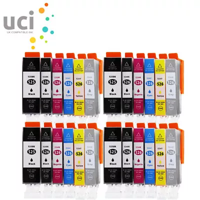 24 Ink Cartridge For Canon Pixma PGI-525 CLI-526 MG6150 MG6250 MG8150 MG8170 • £20.99