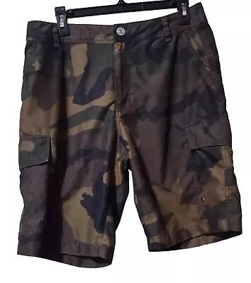 FW Hybrid Mens 32 Camouflaged Flat Front Cargo Shorts Hengsheng Jeans Pockets • $17.47