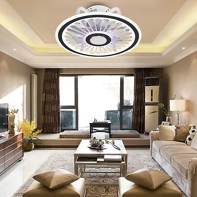 Invisible Ceiling Fan Light 3-Color W/Remote Modern Dimmable LED Chandelier Lamp • $56