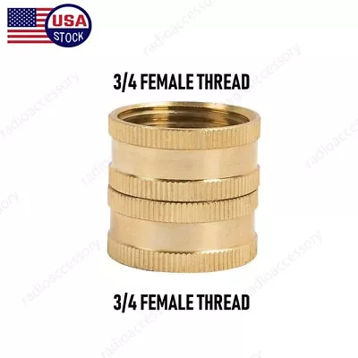 NEW Solid Brass Garden Hose Adapter Female To Female 3/4  Water Hose Connecter • $7.98