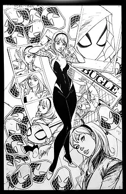 Spider-Gwen #1 J. Scott Campbell 11x17 FRAMED Original Art Poster Marvel Comics • $49.95