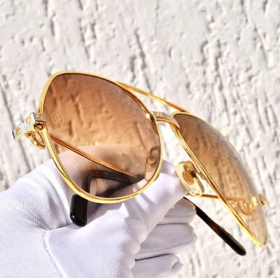 $1199 • Buy Vintage CARTIER 1984 SANTOS VENDOME Sunglasses Glasses Glasses NOS Frame 62 Gold