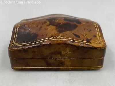 Vintage Gherardini Firenze Gilt Edge Miniature Leather Trinket Box Made In Italy • $19.99