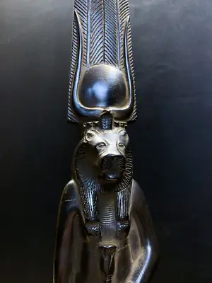 Ancient Egyptian Sekhmet Goddess With God Ra Crown  Sekhmet Figurine Egypt • $280