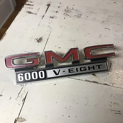 Vintage 1976 ? GMC 6000 V-Eight V8 Emblem Badges Metal OEM RARE 646067 48603 • $24.99