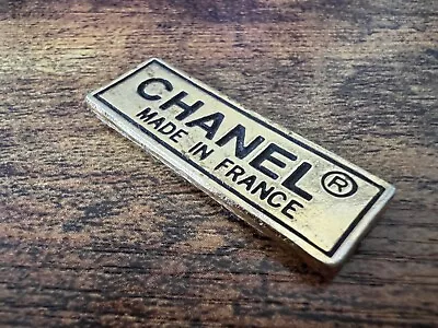 Chanel Made In France - Vintage Pin Rare Gift Metal Lapel - Logo - Color Gold • $47.49