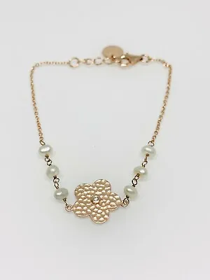 £14.99 • Buy Gorgeous Sparkling Pearls & White Stone Chain Bracelet 19CM 925 Silver #14253