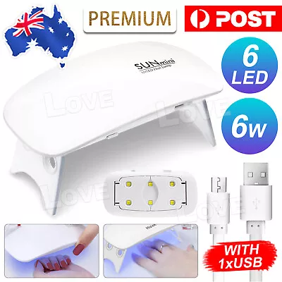 Mini LED Lamp Manicure Light Polish UV Gel Art Curing Machine 6W Nail Dryer DIY • $7.95