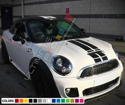 Stripe Sticker Decal For Mini Coupe R58 JCW Cooper S Mirror Bonnet Roof Trunk Rs • $74