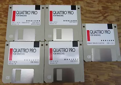Set Of Vintage 1991 Quattro Pro For Windows V1.0 3.5in 5 Floppy Disks  • $24.99