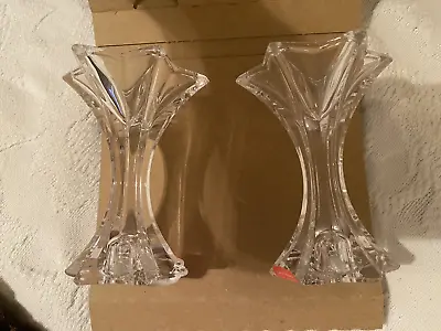 Set Of (2) Mikasa T9988-337 Firestar Small Austria Lead Crystal Candle Holders • $19.99