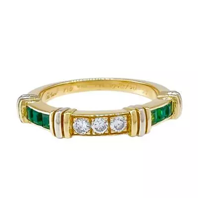 Cartier Vintage Emerald Diamond 18K Yellow White Gold Contessa Ring With *Iyv857 • $4904.61
