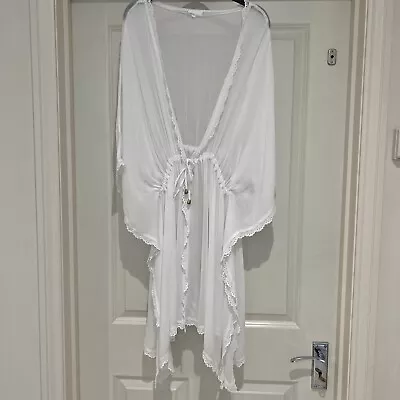 £19.99 • Buy Ghost London Self Tie White Kaftan Beach Cover Up Size M-L (UK 12-14)