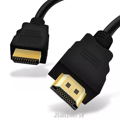 HDMI Cable High Speed With Ethernet Lead HD 4K 3D ARC GOLD Short Long Black 2.0  • £8.08