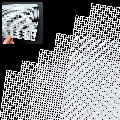 6 PCS Plastic Canvas Sheets Plastic Mesh Sheets For DIY Crafts White Plastic • £12.25