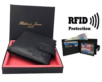 Mens Designer Leather Wallet RFID SAFE ID Protection Contactless Card Blocking • £5.95