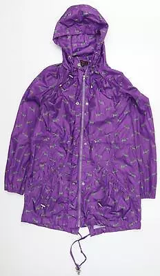 New Look Womens Purple Jacket Coat Size 14 Zip - Zebras • £7.25