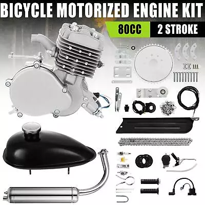 80CC Petrol Gas Motor Bicycle Engine Complete Kit Motorized Bike Cycle 2-Stroke • $95.95