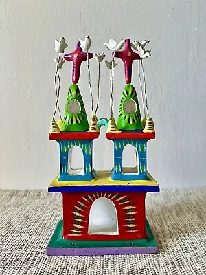 Mexican Pottery Folk Art Sculpture Church Gerardo Ortega Signed Candelario Style • $175.75