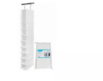 Hanging Wardrobe Shoe Garment Organiser Storage ClothesTidy Rack 10 Sections • £10.58