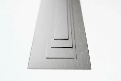 304 Grade Brushed Stainless Steel Flat Bar Metal Strip Trims - 1.5mm/2mm Thick • £8.96