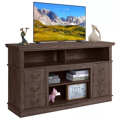 Well-designed TV Cabinet Vintage Home Living Room Wood TV Stand For TVs Modern E • $412.28