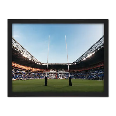 £37.99 • Buy Serer Rugby Goal Posts World Cup Stadium Sport Photo Framed Wall Art Print 18X24
