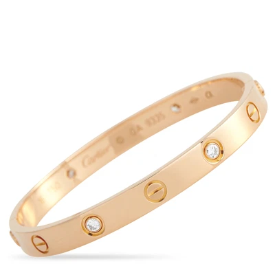 £8549.36 • Buy Cartier (Est.)  Cartier LOVE 18K Rose Gold 4 Diamond Bracelet Size 16