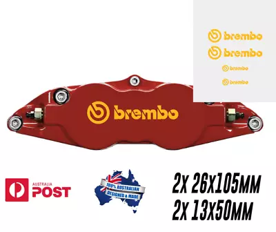 4x Brembo Brake Caliper Sticker Decal YELLOW Evo 8 • $12.50