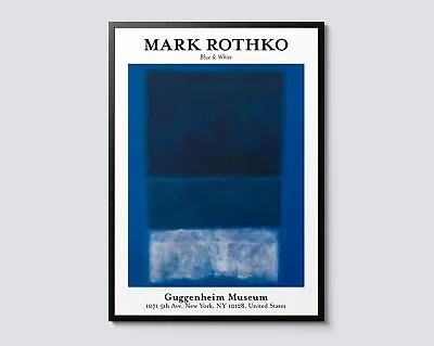 Mark Rothko Abstract Art Print White & Greens In Blue Minimalist Square • £9