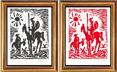 $298.99 • Buy 2 Picasso Hand Signed Ltd Ed Prints  Don Quixote  Black & Red W/COA (unframed)