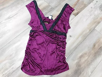 Victoria Secret Moda Intl Purple Keyhole Back Top Size Medium • $22.56