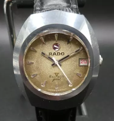RADO BALBOA V GREAT Swiss 25J Automatic Mens Gold Plated Watch C.1960/70s RARE! • £139.99