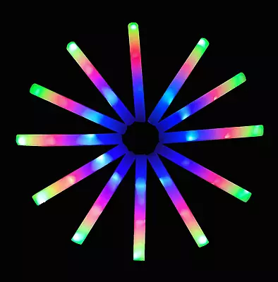 Glow Sticks Bulk-12 Pcs Light Up Foam Sticks With 3 Modes Colorful Fl • $226.22