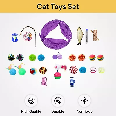 30X Bulk Buy Cat Kitten Toys Rod Fur Mice Bells Balls Catnip Lovely Pet Cat Toys • $25.99