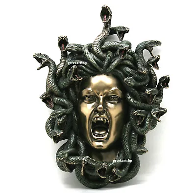 Medusa Head Of Snakes Gothic Wall Plaque Décor Statue Bronze Finish 14.57in • $141.70