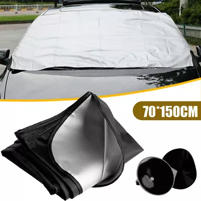 Car Vehicle Windshield Protect Cover Snow Ice Frost Protector Sun Shield Folding • £4.94