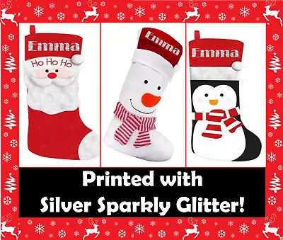 £6.49 • Buy Personalised Santa Father Christmas Snowman Penguin Sack Stocking Children Gift